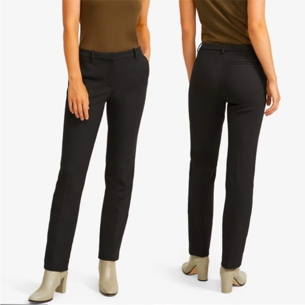 Theory Tailored Trouser in Double Knit Jersey Color Black Approximate 30x30 SZ 2